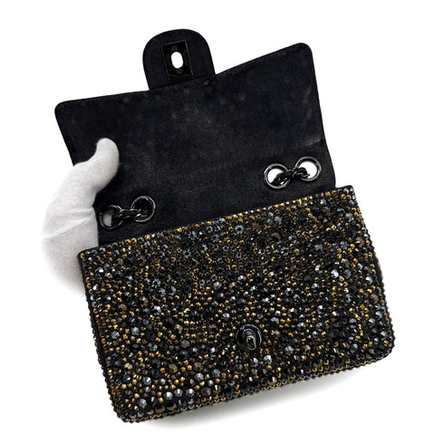 CHANEL BIJOU CHAIN SHOULDER BAG BLACK GOAT SKIN 90293284