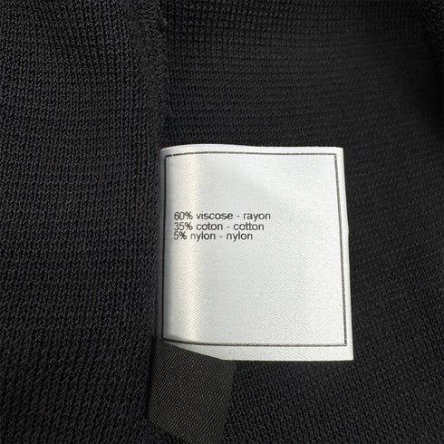 CHANEL SLEEVELESS KNIT DRESS COCOMARK BLACK RAYON COTTON 40 01P RTW 90293286