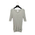 CHANEL VINTAGE KNIT SHORT SLEEVE TOPS LOGO GRAY SILK 44 99P RTW 90293287