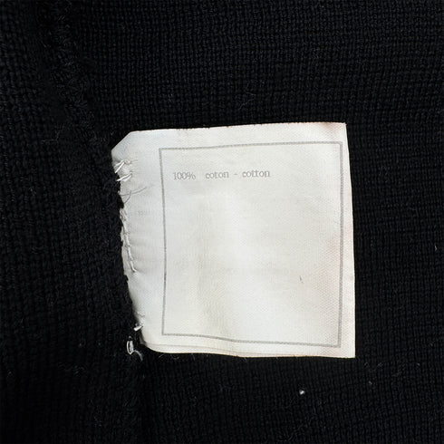 CHANEL VINTAGE KNIT SHORT SLEEVE GOWN TOPS COCO BUTTON BLACK COTTON 40 96P RTW 90293288