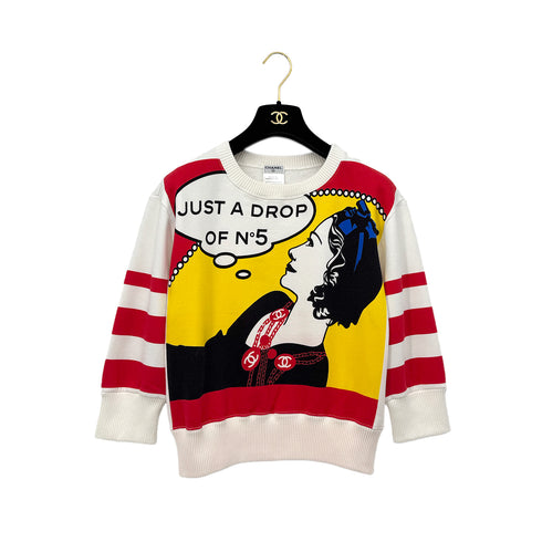 CHANEL MADEMOISELLE TOPS JUST A DROP OF NO5 WHITE COTTON 42 01A RTW 90293291