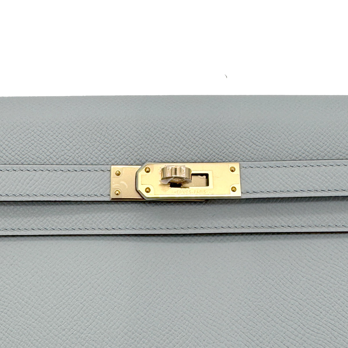 HERMES KELLY ELAN GRIS MOUETTE EPSOM CLUTCH SHOULDER BAG K GHW 90293292
