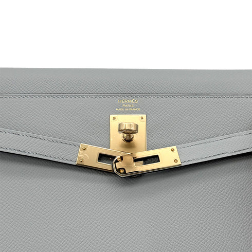 HERMES KELLY ELAN GRIS MOUETTE EPSOM CLUTCH SHOULDER BAG K GHW 90293292 - PURPOSE