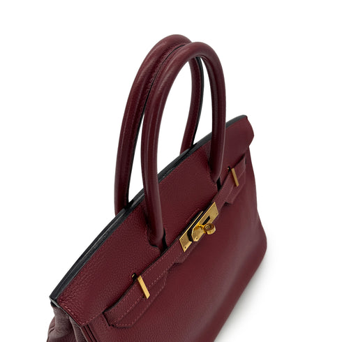 HERMES BIRKIN 30 ROUGE H TOGO HAND BAG □E GHW 90293293 - PURPOSE