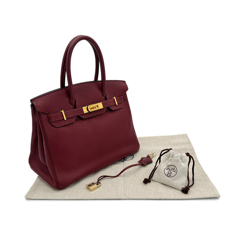 HERMES BIRKIN 30 ROUGE H TOGO HAND BAG □E GHW 90293293 - PURPOSE