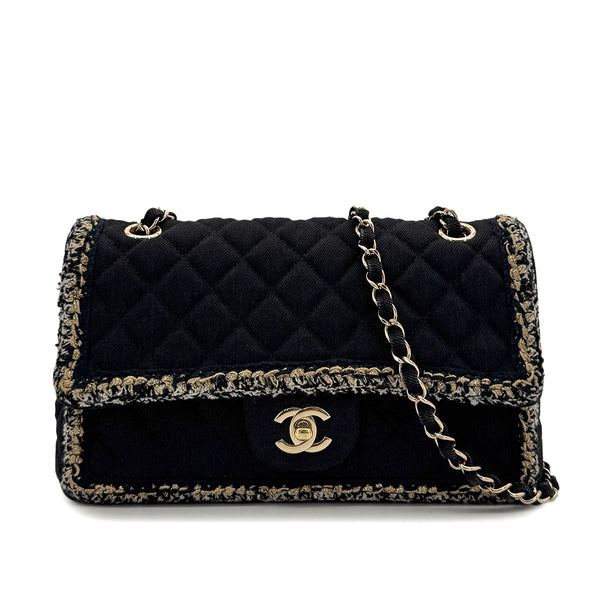 CHANEL MATELASSE CHAIN SHOULDER BAG BLACK CANVAS TWEED 90293294 - PURPOSE