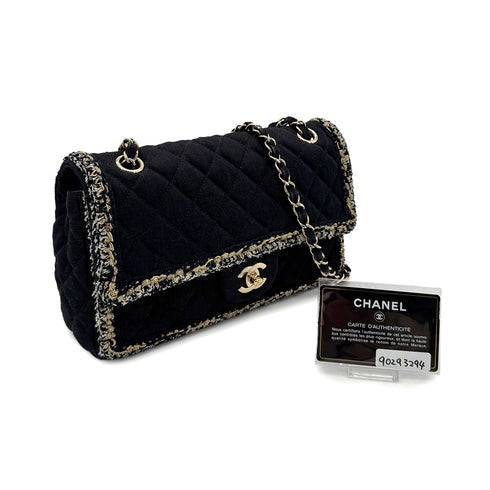 CHANEL MATELASSE CHAIN SHOULDER BAG BLACK CANVAS TWEED 90293294 - PURPOSE