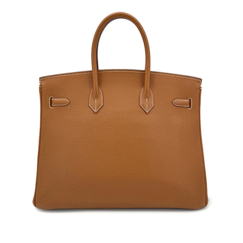 HERMES BIRKIN 35 GOLD TOGO HAND BAG □G GHW 90293295 - PURPOSE