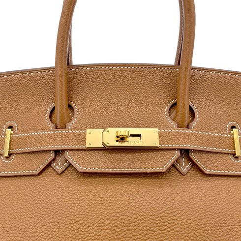 HERMES BIRKIN 35 GOLD TOGO HAND BAG □G GHW 90293295 - PURPOSE