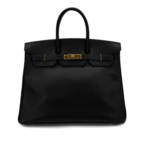 HERMES BIRKIN 35 BLACK ARDENNES HAND BAG □E GHW 90293298 - PURPOSE