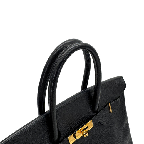 HERMES BIRKIN 35 BLACK ARDENNES HAND BAG □E GHW 90293298 - PURPOSE