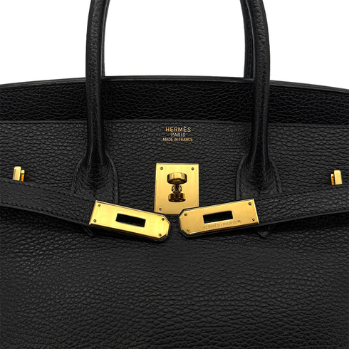 HERMES BIRKIN 35 BLACK ARDENNES HAND BAG □E GHW 90293298 - PURPOSE