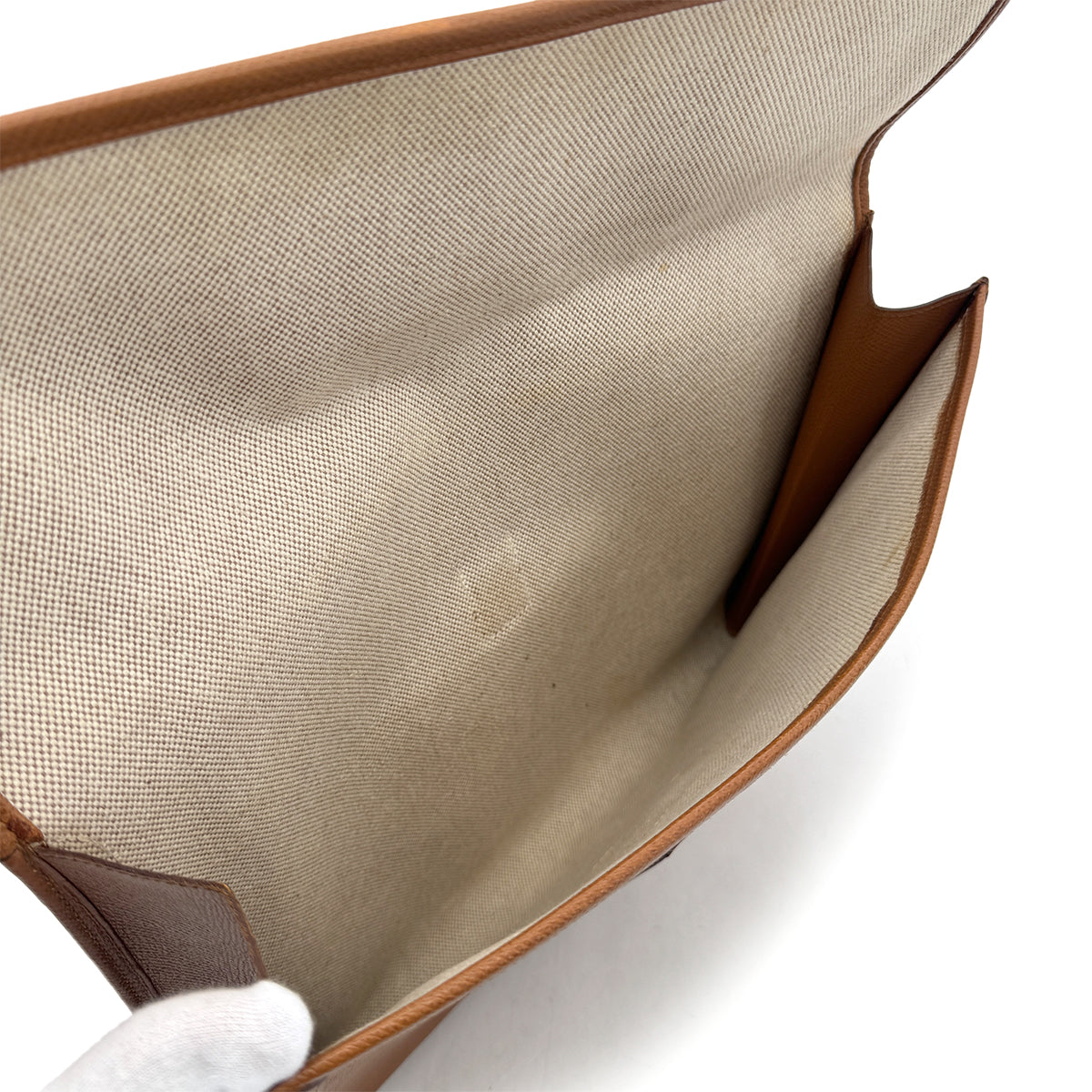 HERMES JIGE GM GOLD COUCHEVEL CLUTCH BAG 〇W 90293299