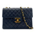 CHANEL VINTAGE JUMBO MATELASSE 30 CHAIN SHOULDER BAG NAVY LAMB SKIN 90293300 - PURPOSE
