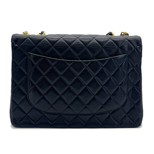 CHANEL VINTAGE JUMBO MATELASSE 30 CHAIN SHOULDER BAG NAVY LAMB SKIN 90293300 - PURPOSE