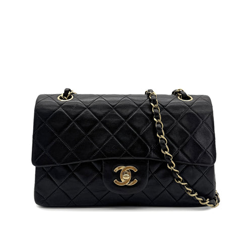 CHANEL VINTAGE CLASSIC FLAP SMALL CHAIN SHOULDER BAG BLACK LAMB SKIN 90293303 - PURPOSE
