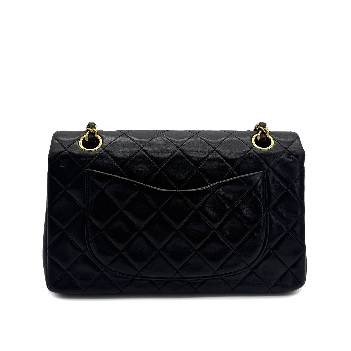CHANEL VINTAGE CLASSIC FLAP SMALL CHAIN SHOULDER BAG BLACK LAMB SKIN 90293303