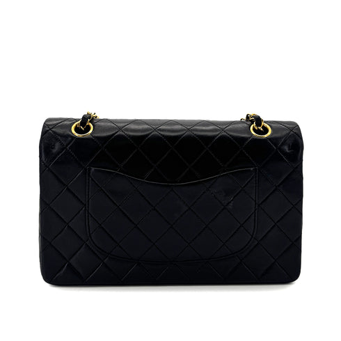 CHANEL VINTAGE CLASSIC FLAP MEDIUM CHAIN SHOULDER BAG BLACK LAMB SKIN 90293304 - PURPOSE