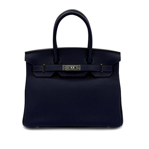 HERMES BIRKIN 30 BLUE NUIT TOGO HAND BAG D SHW 90293499 - PURPOSE