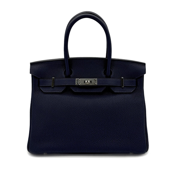 HERMES BIRKIN 30 BLUE NUIT TOGO HAND BAG D SHW 90293499 - PURPOSE
