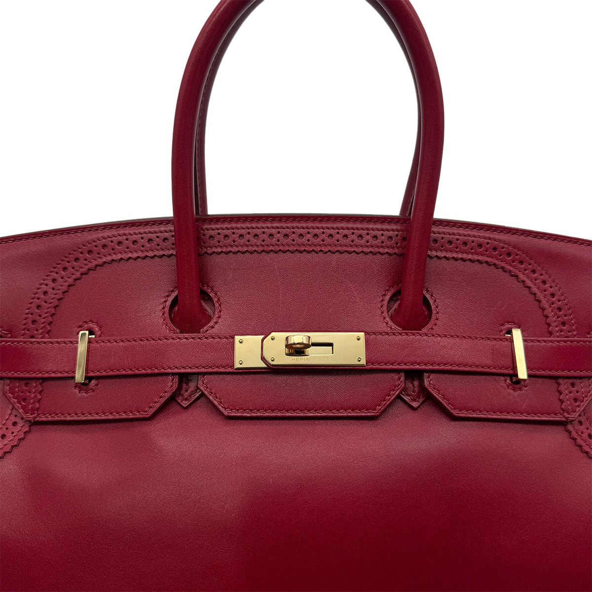 HERMES BIRKIN 35 GHILLIES RUBIS TADELAKT HAND BAG □Q GHW 90293501