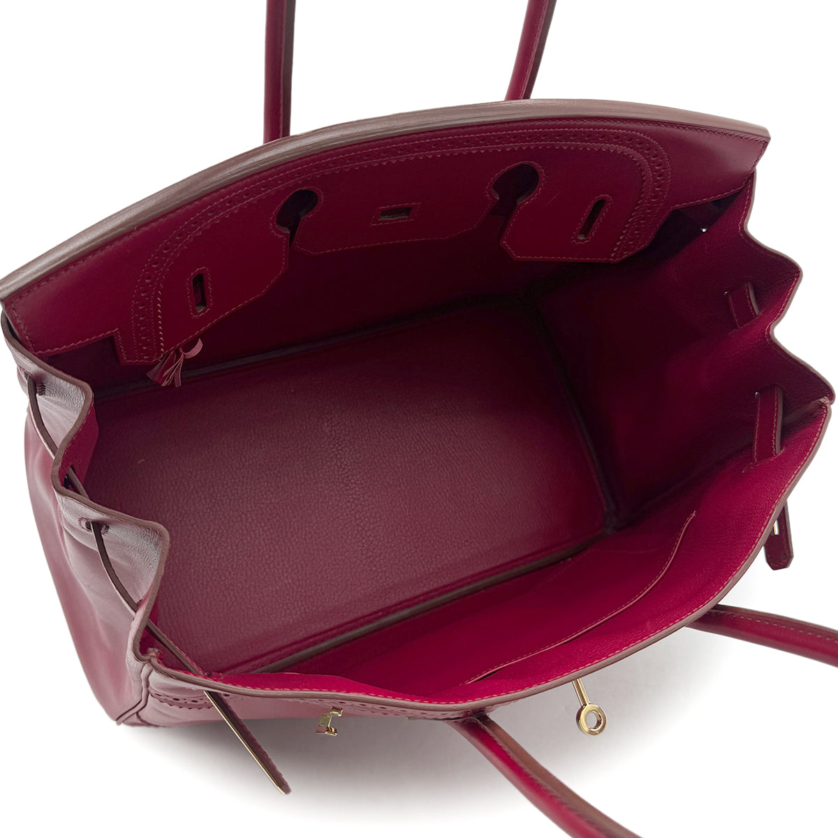 HERMES BIRKIN 35 GHILLIES RUBIS TADELAKT HAND BAG □Q GHW 90293501