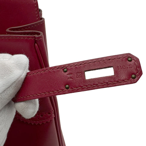 HERMES BIRKIN 35 GHILLIES RUBIS TADELAKT HAND BAG □Q GHW 90293501 - PURPOSE