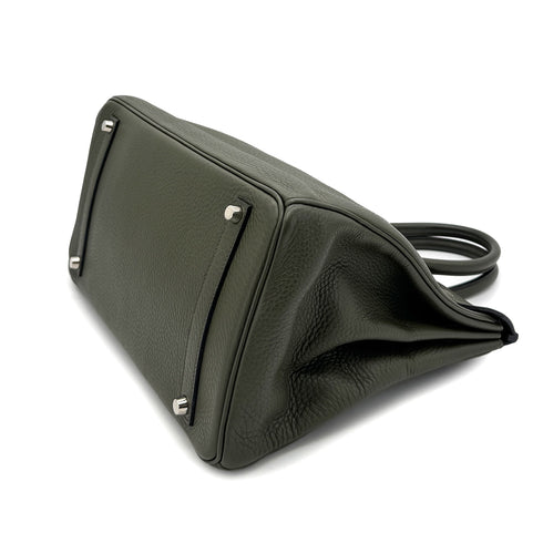 HERMES BIRKIN 35 VERT OLIVE TAURILLON CLEMENCE HAND BAG □E SHW 90293503 - PURPOSE