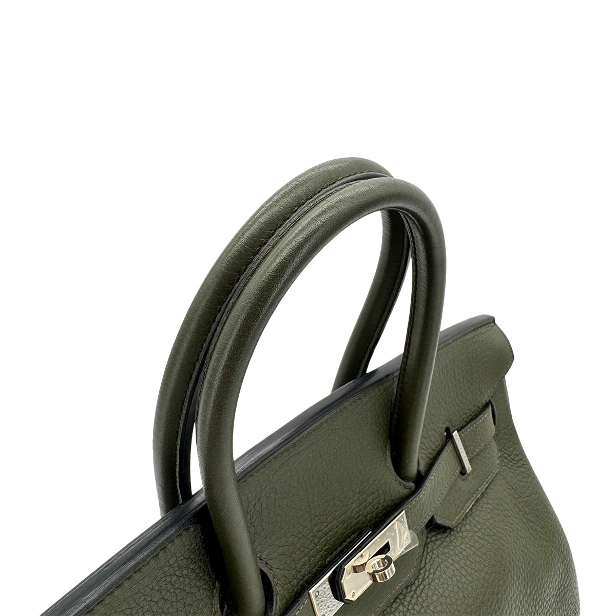 HERMES BIRKIN 35 VERT OLIVE TAURILLON CLEMENCE HAND BAG □E SHW 90293503