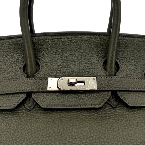 HERMES BIRKIN 35 VERT OLIVE TAURILLON CLEMENCE HAND BAG □E SHW 90293503 - PURPOSE