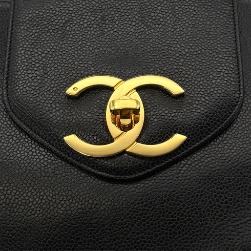 CHANEL VINTAGE SUPER MODEL CHAIN TOTE BAG BLACK CAVIAR SKIN 90293505 - PURPOSE