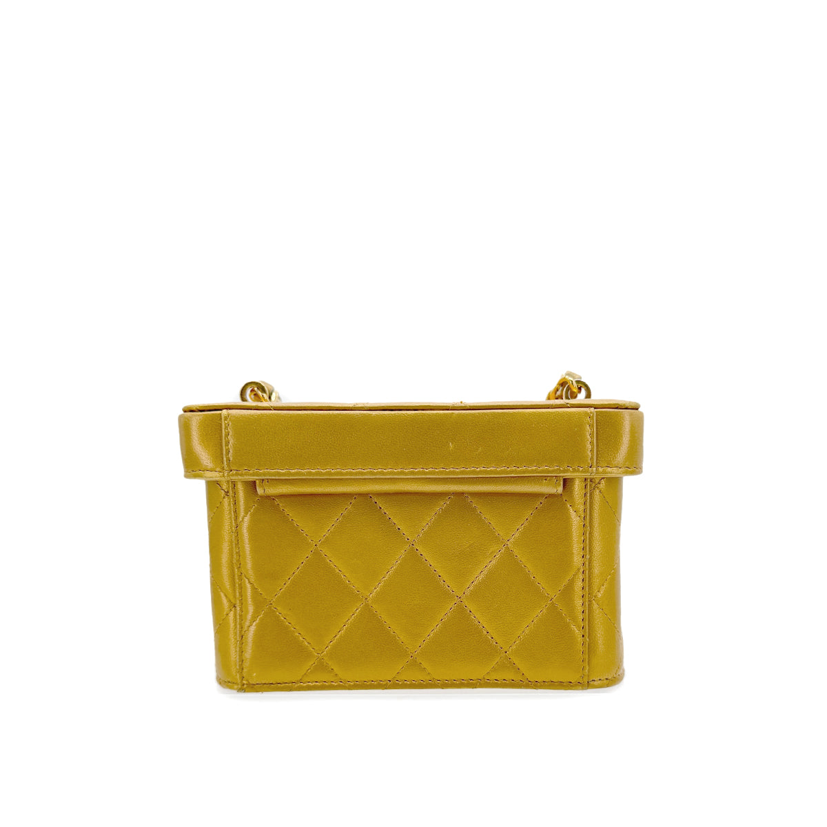 CHANEL VINTAGE CHAIN SHOULDER BANITY BAG GOLD LAMB SKIN 90293506
