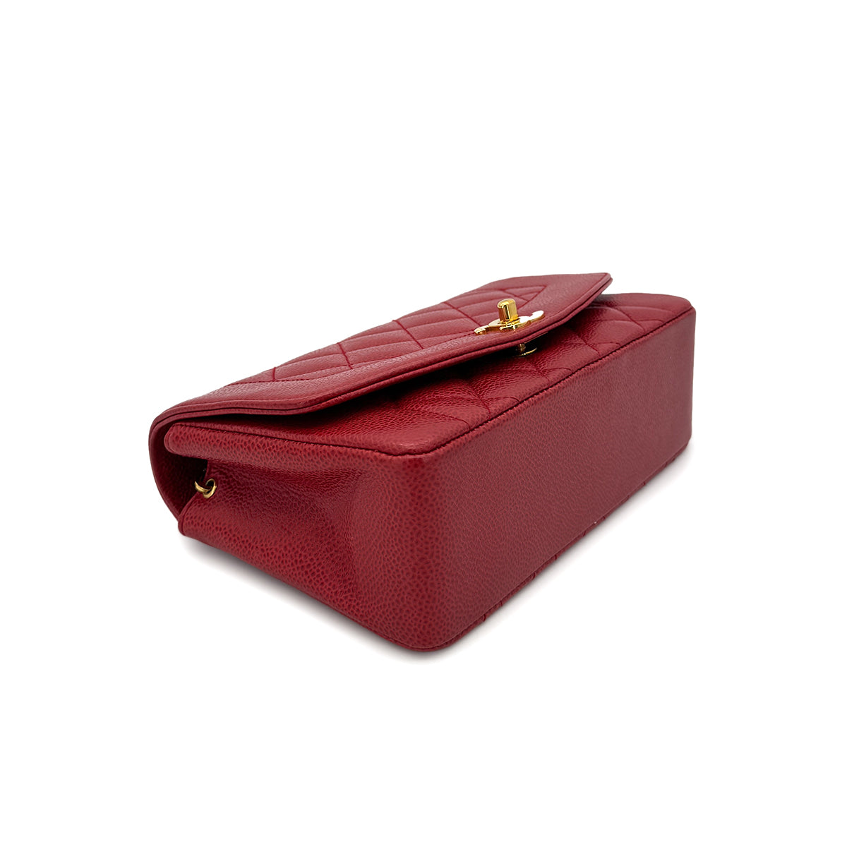 CHANEL VINTAGE DIANA SMALL CHAIN SHOULDER BAG RED CAVIAR SKIN 90293507