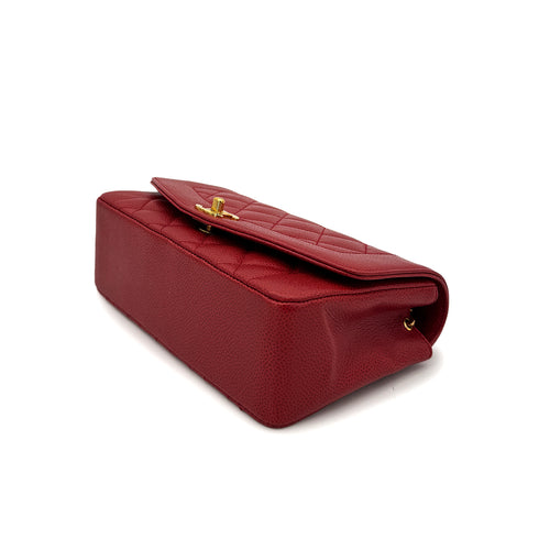 CHANEL VINTAGE DIANA SMALL CHAIN SHOULDER BAG RED CAVIAR SKIN 90293507 - PURPOSE