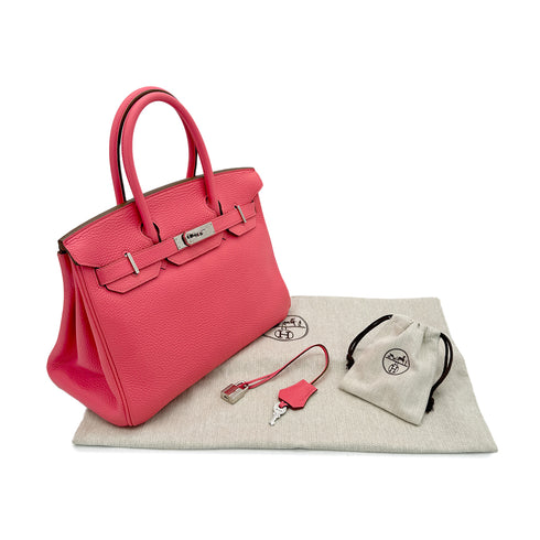 HERMES BIRKIN 30 ROSE LIPSTICK TOGO HAND BAG □Q SHW 90293510 - PURPOSE