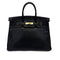 HERMES BIRKIN 35 BLACK ARDENNES HAND BAG □F GHW 90293511 - PURPOSE