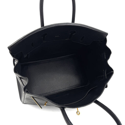 HERMES BIRKIN 35 BLACK ARDENNES HAND BAG □F GHW 90293511 - PURPOSE