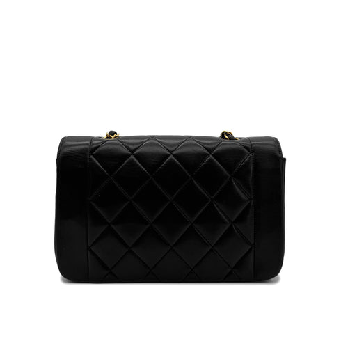 CHANEL VINTAGE DIANA SMALL CHAIN SHOULDER BAG BLACK LAMB SKIN 90293513 - PURPOSE
