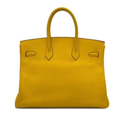 HERMES BIRKIN 35 JAUNE TAURILLON CLEMENCE HAND BAG □G GHW 90293516 - PURPOSE