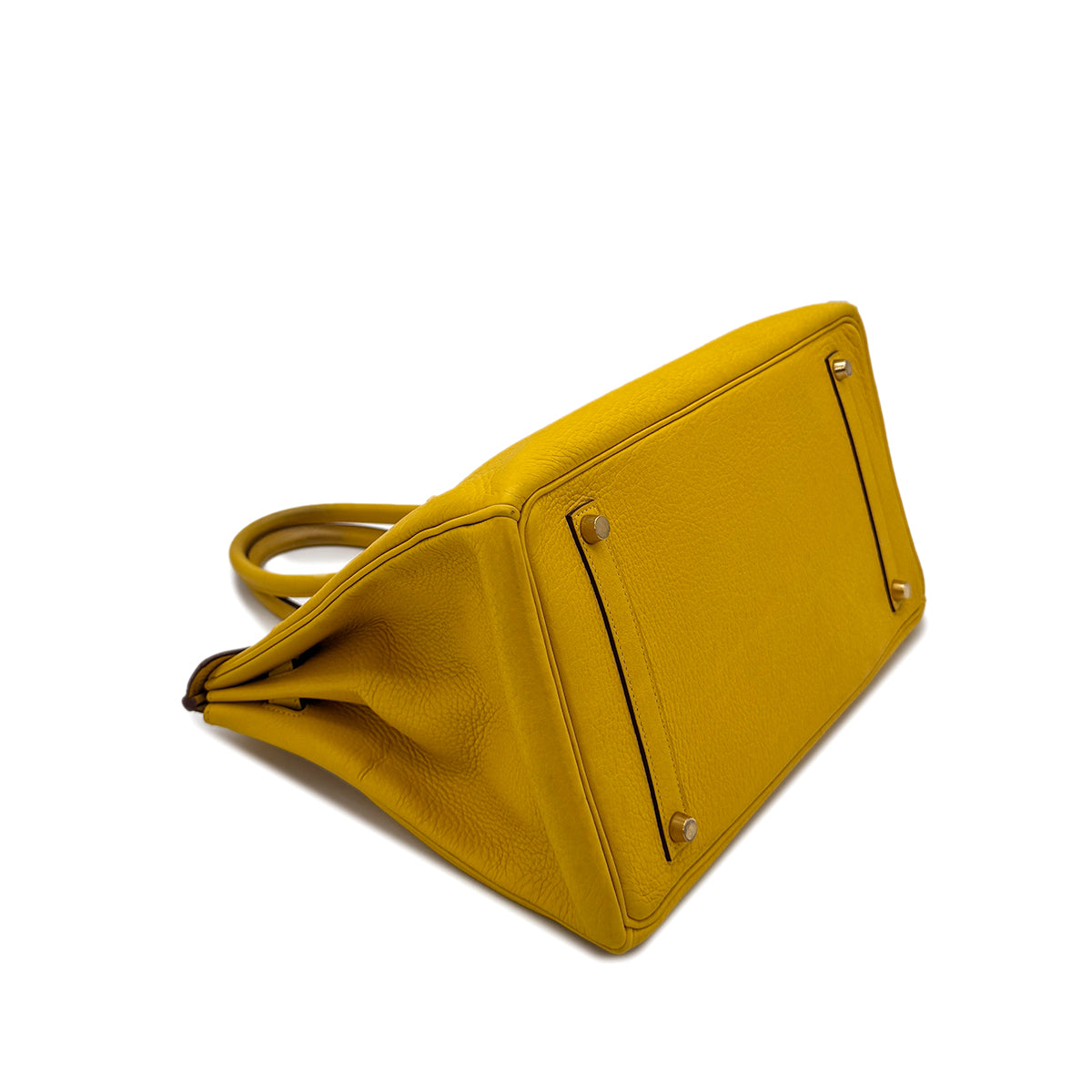 HERMES BIRKIN 35 JAUNE TAURILLON CLEMENCE HAND BAG □G GHW 90293516