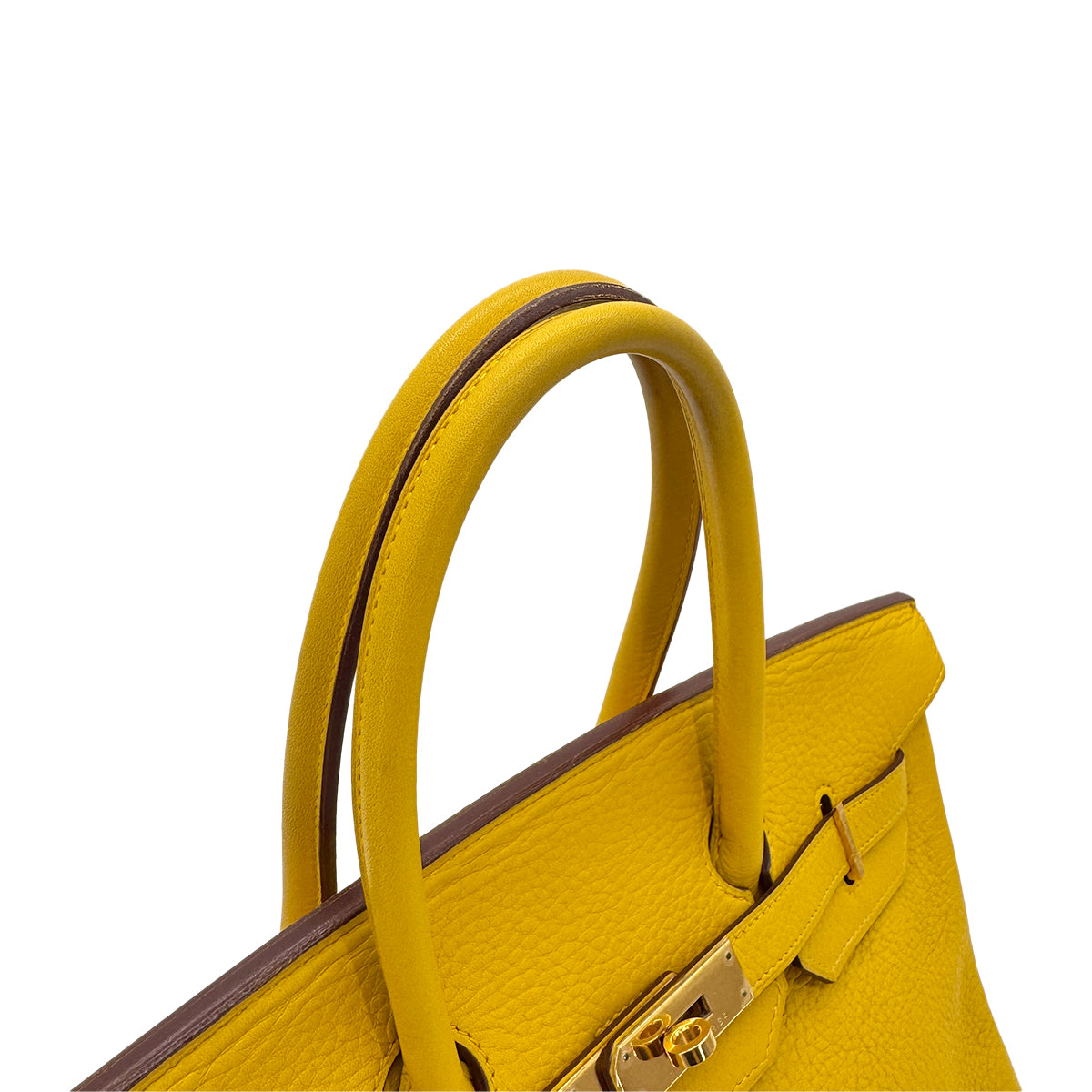 HERMES BIRKIN 35 JAUNE TAURILLON CLEMENCE HAND BAG □G GHW 90293516