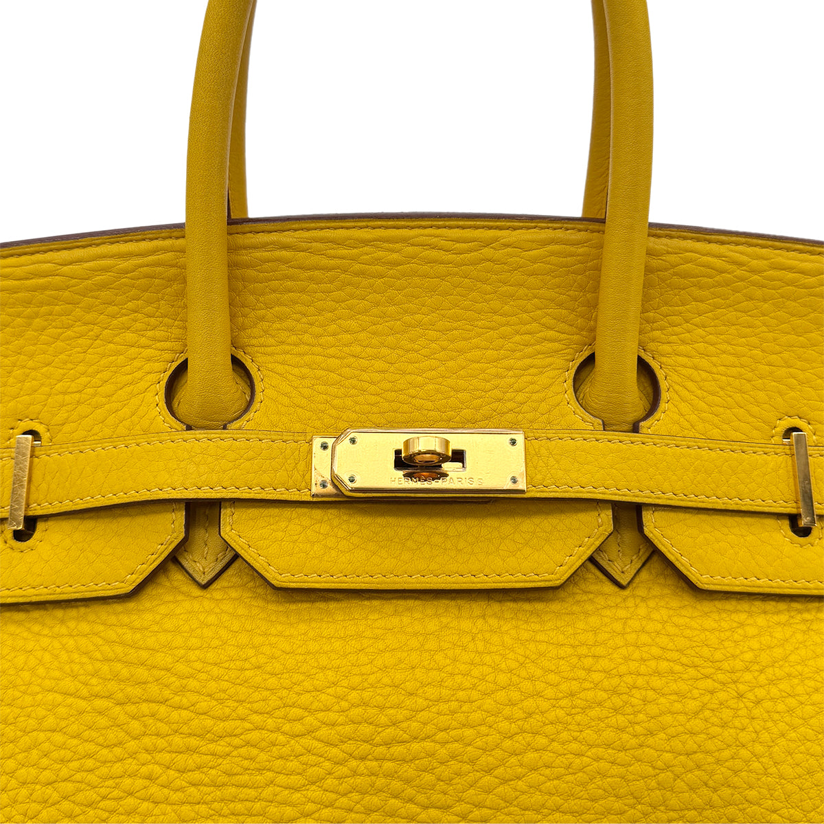 HERMES BIRKIN 35 JAUNE TAURILLON CLEMENCE HAND BAG □G GHW 90293516