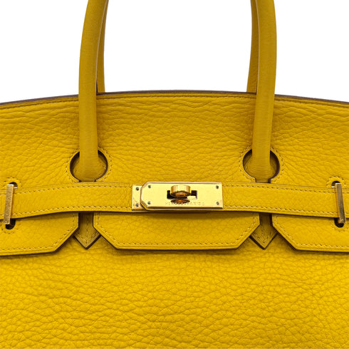 HERMES BIRKIN 35 JAUNE TAURILLON CLEMENCE HAND BAG □G GHW 90293516 - PURPOSE