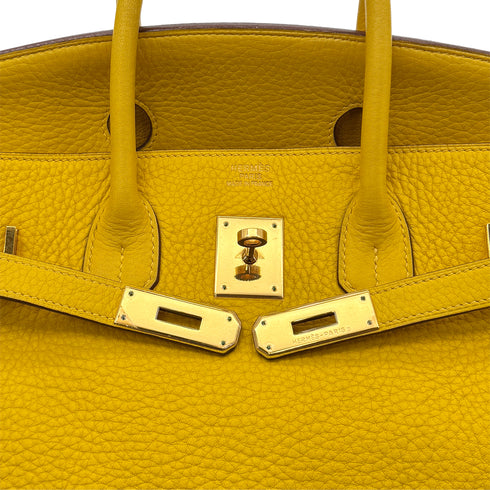 HERMES BIRKIN 35 JAUNE TAURILLON CLEMENCE HAND BAG □G GHW 90293516 - PURPOSE
