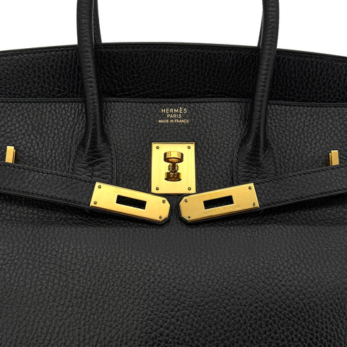 HERMES BIRKIN 35 BLACK ARDENNES HAND BAG □B GHW 90293521 - PURPOSE
