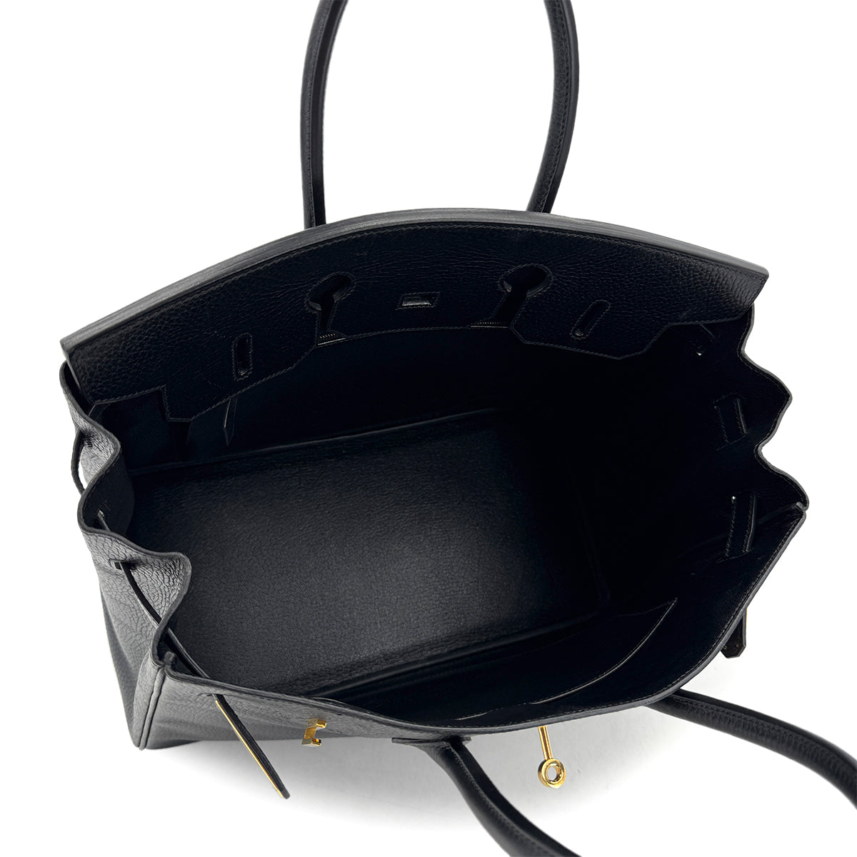 HERMES BIRKIN 35 BLACK ARDENNES HAND BAG □B GHW 90293521