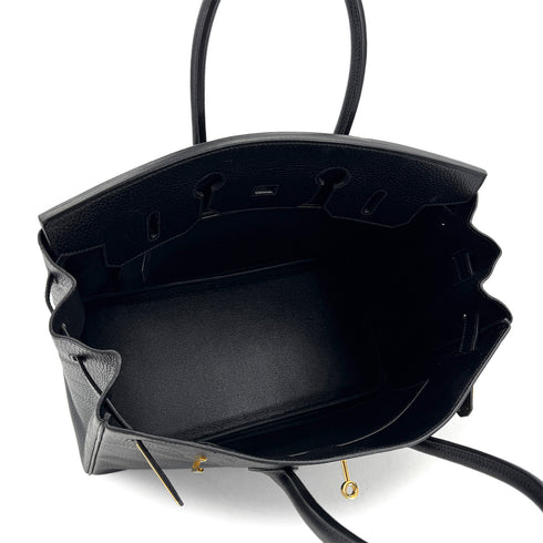 HERMES BIRKIN 35 BLACK ARDENNES HAND BAG □B GHW 90293521 - PURPOSE