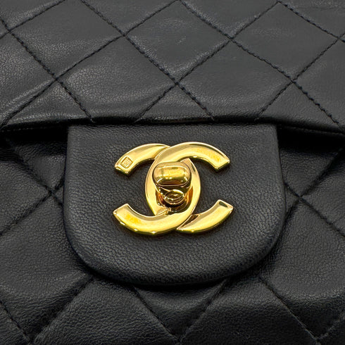 CHANEL VINTAGE CLASSIC FLAP SMALL CHAIN SHOULDER BAG BLACK LAMB SKIN 90293524 - PURPOSE