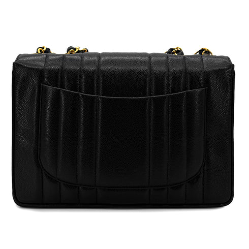 CHANEL VINTAGE MADEMOISELLE CHAIN SHOULDER BAG BLACK CAVIAR SKIN 90293534 - PURPOSE