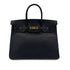 HERMES BIRKIN 35 BLACK VACHE LIEGE HAND BAG □B GHW 90293537 - PURPOSE